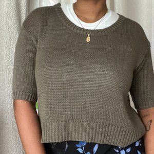 H&M knitted cropped short sleeve sweater